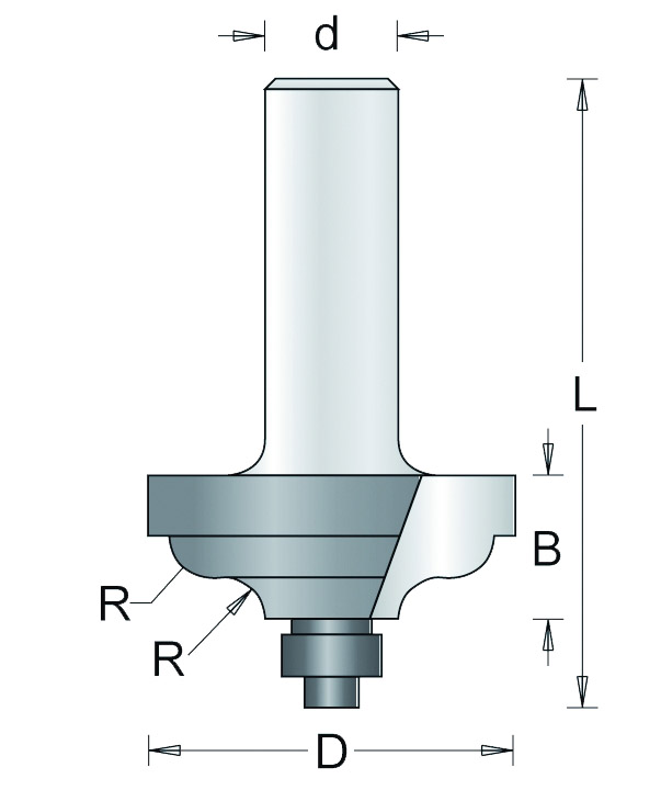 93-6 HM Profielfrees met Onderlager Klein R=4,8 d=6